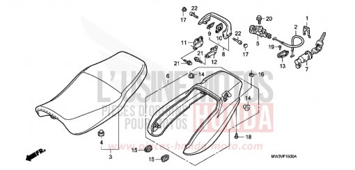 SEAT/REAR COWL CB750F2V de 1997